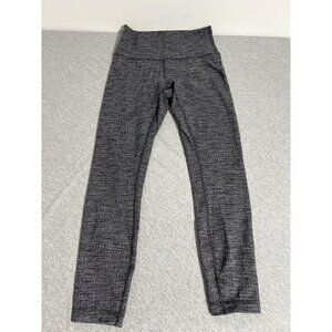 Lululemon Pants Womens 6 Gray Heathered Wunder Under High Rise Yoga Leggings Gym